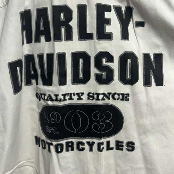 Harley-Davidson White Men's Button Up Shirt, size XL - Picture 4 of 5